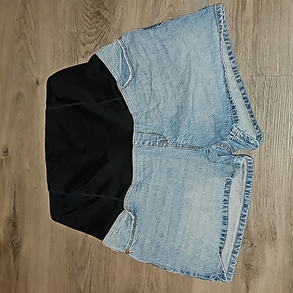 Maternity Jean Midi Shorts